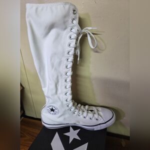 Converse White Knee-High Sneakers Back Zip